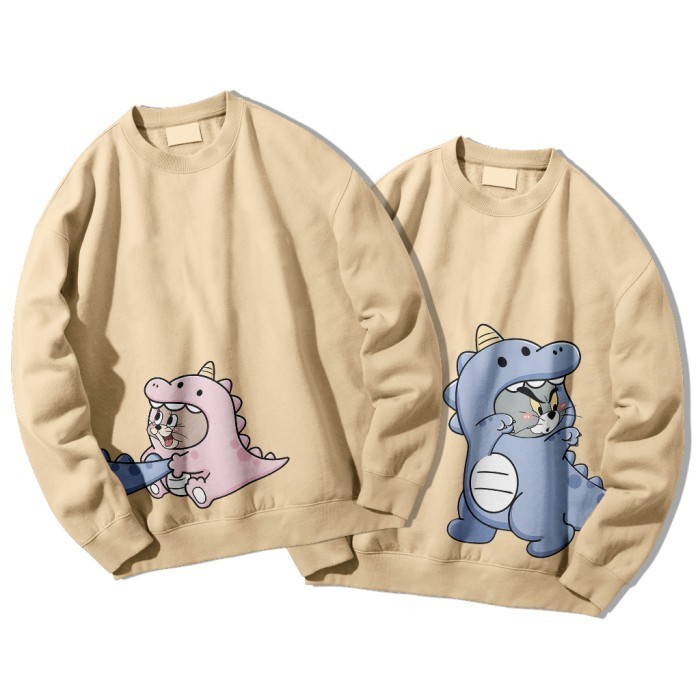 Crewne Sweatshirt Couple Tom And Jerry Sweater Sweater Polo