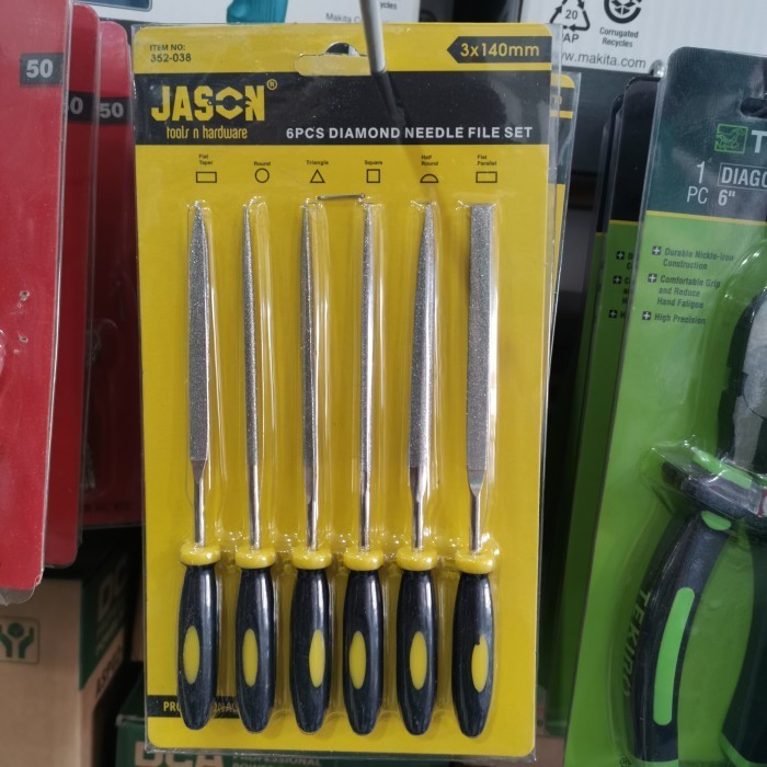 ] JASON Kikir set 6 pcs kikir intan kikir mini diamond set 3 x 140 mm