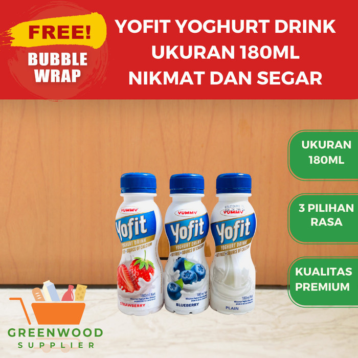 

Brom Yofit Yoghurt Drink Strawberry / Blueberry / Original - 180Ml
