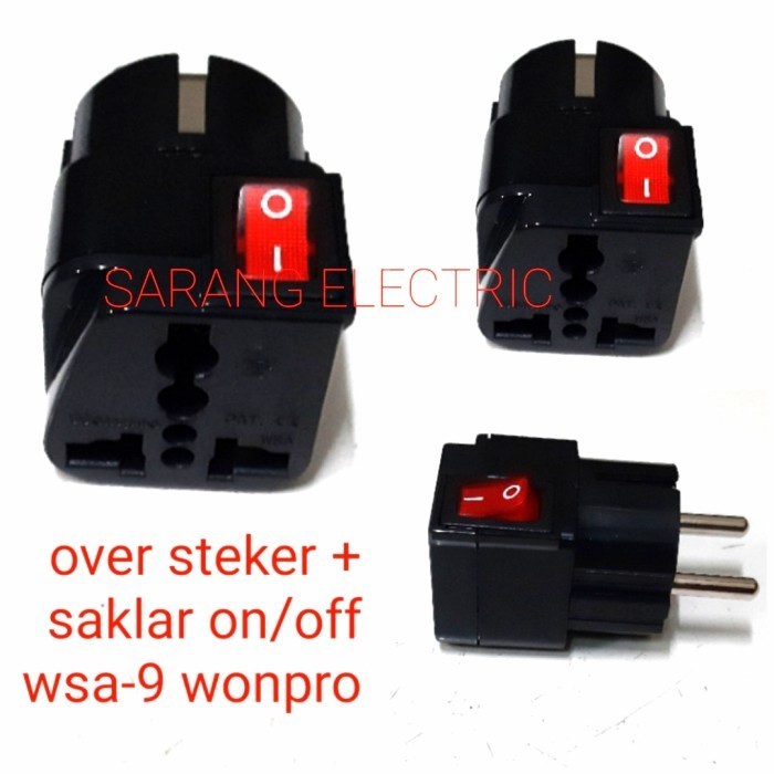 Colokan Over Steker + Saklar Switch On Off Wsa-9 Wonpro Bla