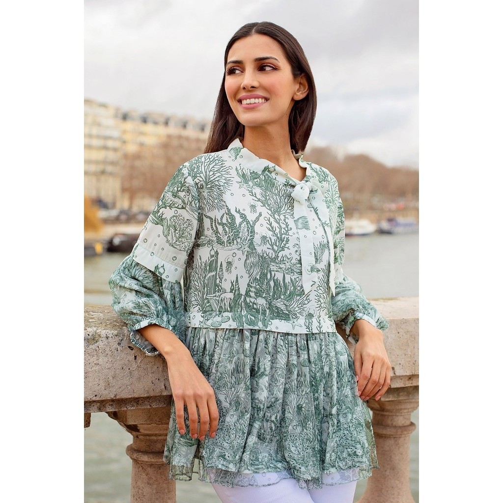 Benang Jarum - El Mar Minorca Blouse - Green