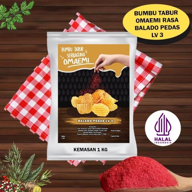 

BUMBU TABUR BALADO PEDAS LEVEL 3 HALAL FOOD GRADE 1 KG u//