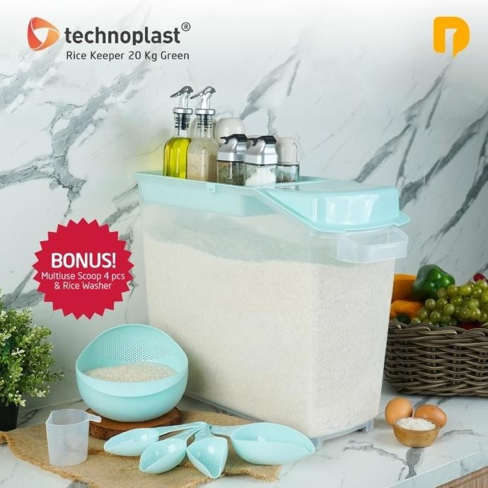 Tempat Beras 20kg Rice Box Technoplast Tempat Penyimpanan Beras