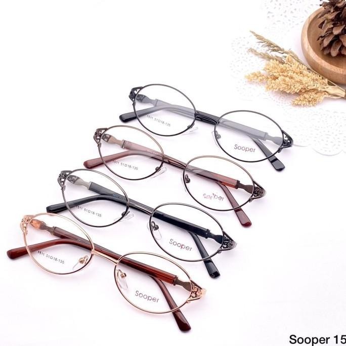 Frame Kacamata Oval Kecil Dewasa Bahan Titanium