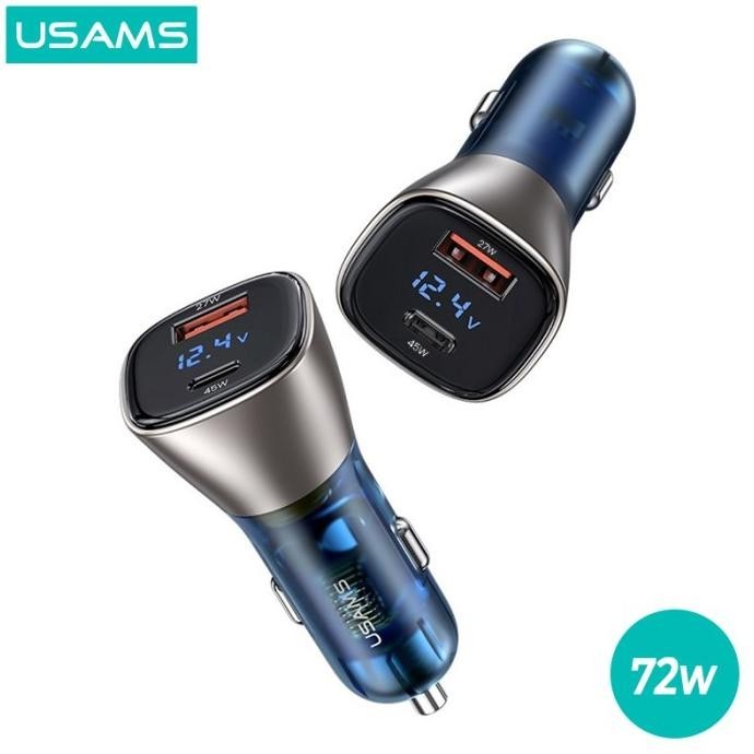 USAMS C29 Car Fast Charger Mobil Dual Port Digital Display