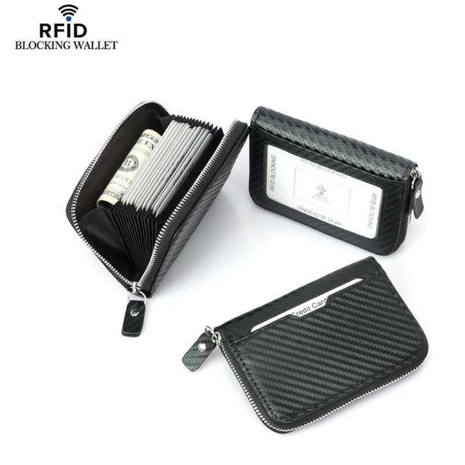 

Dompet Kartu Anti Rfid Synthetic Leather Card Wallet 14 Slot Tq Black Kualitas Premium