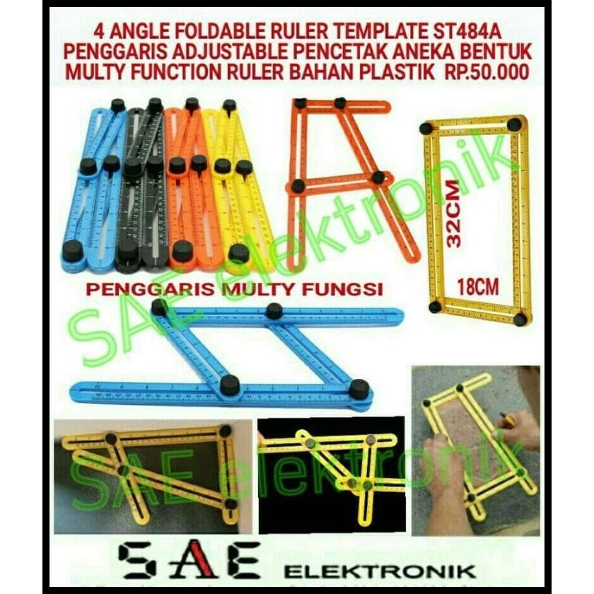 

TERMURAH SM484A 4 ANGLE RULER ADJUSTABLE PENGGARIS MULTIFUNGSI PENCETAK ANEKA B !!!!