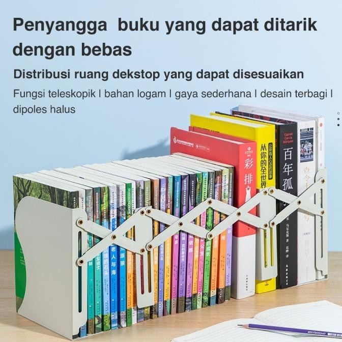 

Deli Book End Stretch Penyangga Sandaran Pembatas Buku Deli Besi 78630 Kualitas Premium