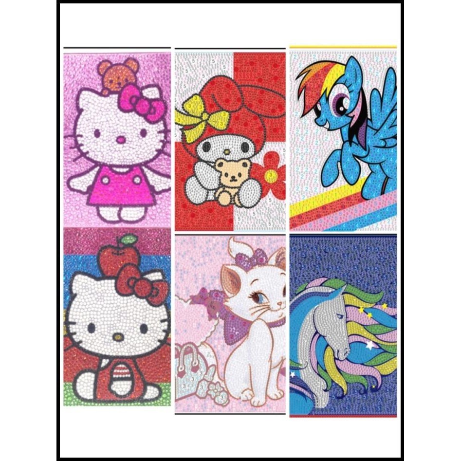 

DISKON DIAMOND ART BEADS KOTAK FULL 20X20 HELLO KITTY UNICORN MELODY DORAEMON
