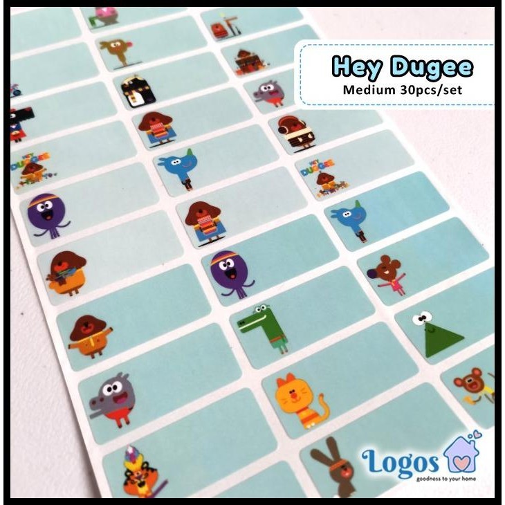 

HOT DEAL HEY DUGEE MEDIUM LABEL NAMA WATERPROOF NAME STICKER STIKER CUSTOM NAMA !!!!