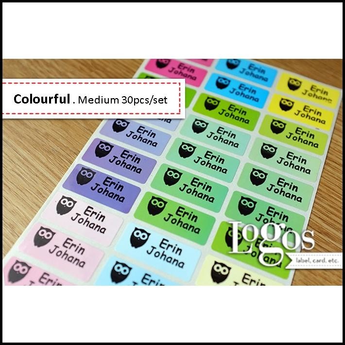 

HOT DEAL COLOURFUL GRADASI MEDIUM STICKER LABEL NAMA WATERPROOF STIKER NAMA ANA