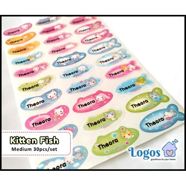 

HOT DEAL KITTEN FISH STICKER MEDIUM LABEL NAMA. STIKER KARAKTER CAT TAIWAN LUCU !!