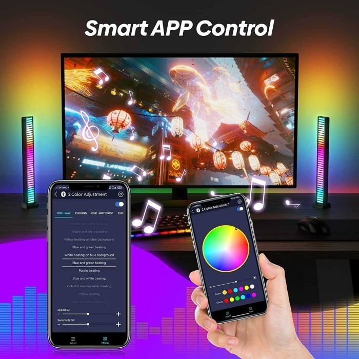 Lampu Hias Musik Led Rgb Sensor Suara Bar Strip Sound Rhythm 3D Usb