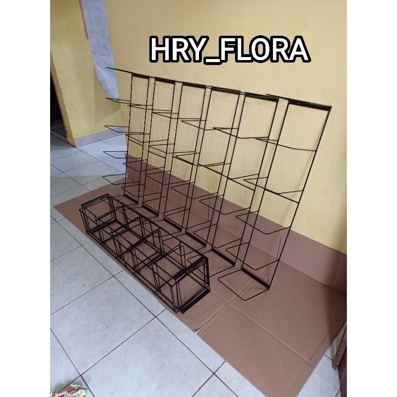 RAK SEPATU 6 SUSUN BAHAN BESI - Rak gantung sepatu sandal tempel dinding besi