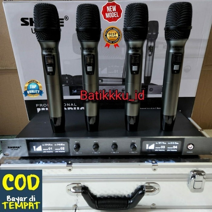Mic Wireless Shure Ur 4400 Ur4400 Free Koper Layar Putih
