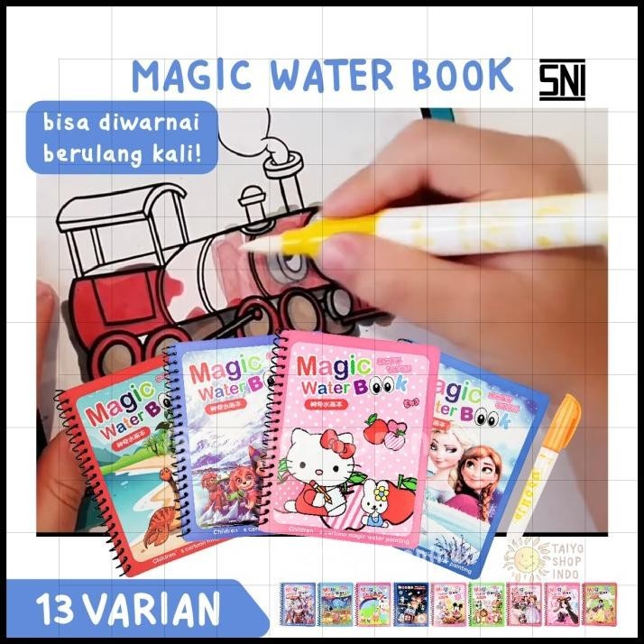 

TERBARU MAINAN ANAK MAGIC WATER BOOK BUKU AIR GAMBAR WARNA FREE PENA EDUKASI !!