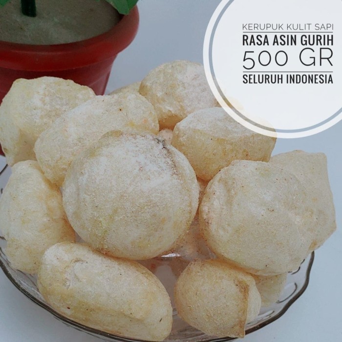 

Kerupuk Kulit Sapi Matang Rasa Asin Gurih 500 Gr / Krupuk Rambak