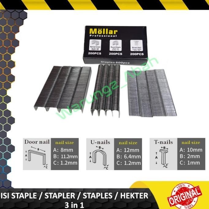 

ISI ULANG REFILL STAPLE STAPLER STAPLES HEKTER TEMBAK GUN 3 IN 1 3 WAY