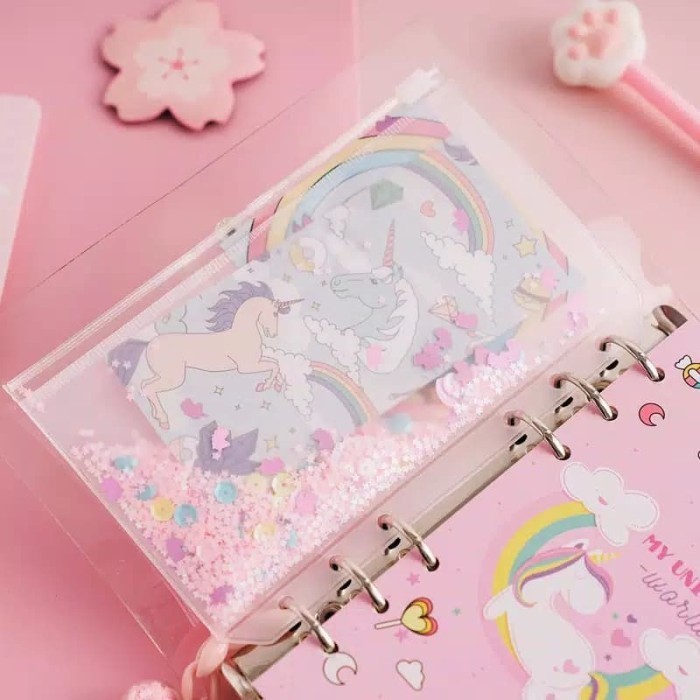 

Unicorn Sparkle Binder Diary Book With Pen Holder