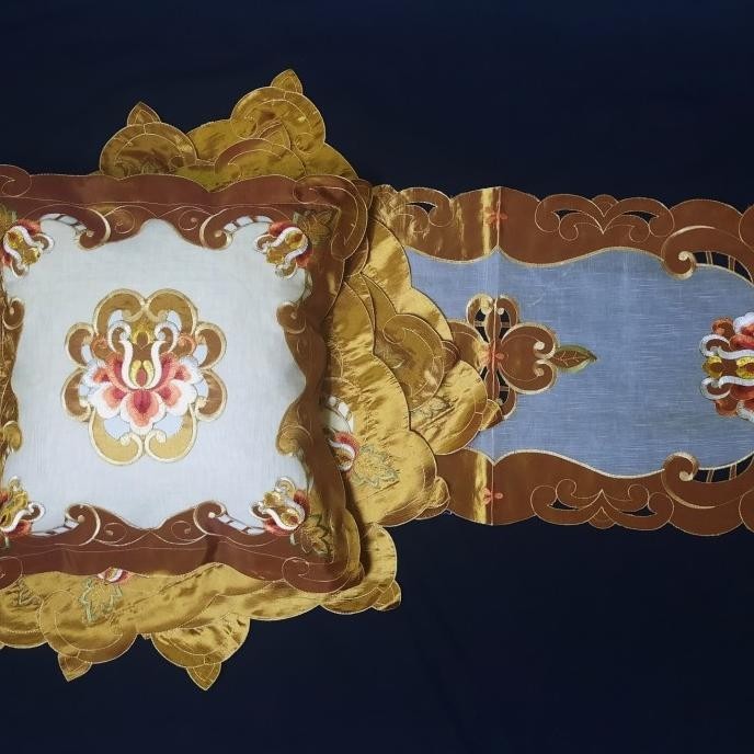 Sarung Bantal Kursi Set Organdi Bordir