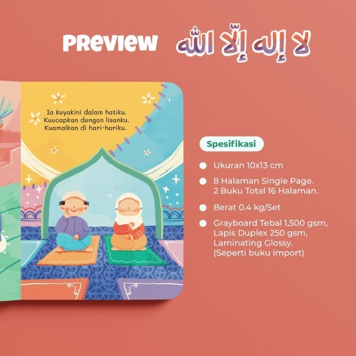 

Seri Buku Anak Tauhid Tmm Kids Aku Paham 2 Kalimat Syahadat -Boardbook