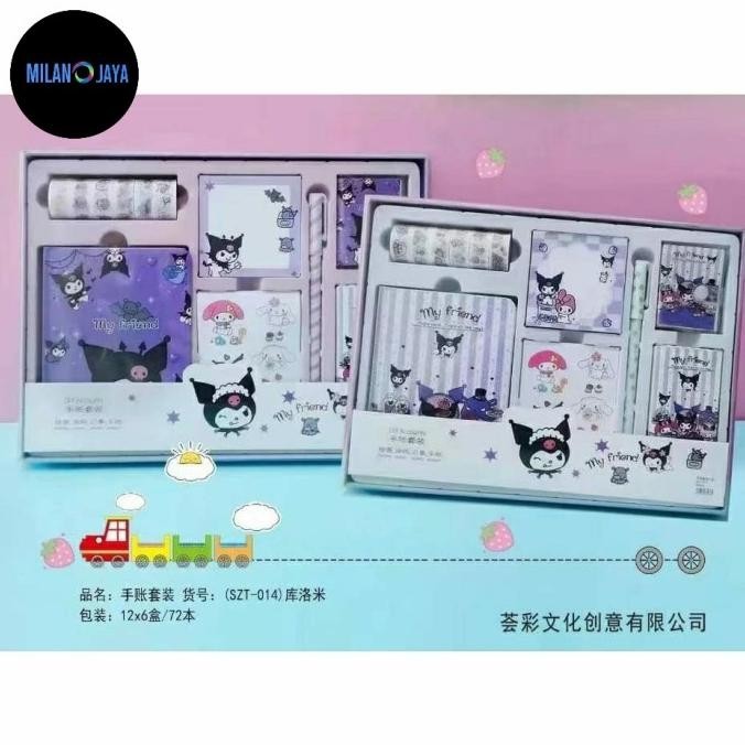 

Jurnal 7in1 Set GIFT BOX Buku Diary Notes Pulpen Memo Gantungan Stiker
