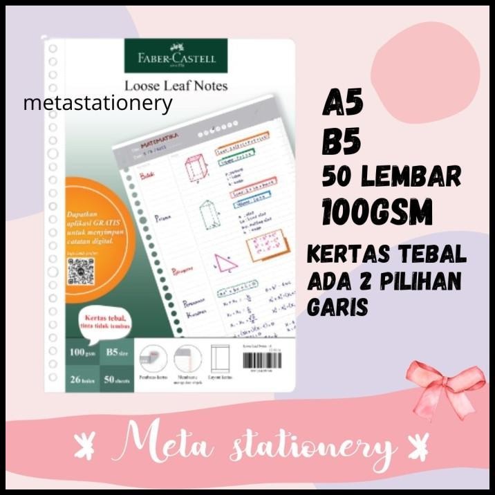 

TERMURAH ISI KERTAS FILE / KERTAS BINDER / LOOSE LEAF 50 LEMBAR FABER CASTELL