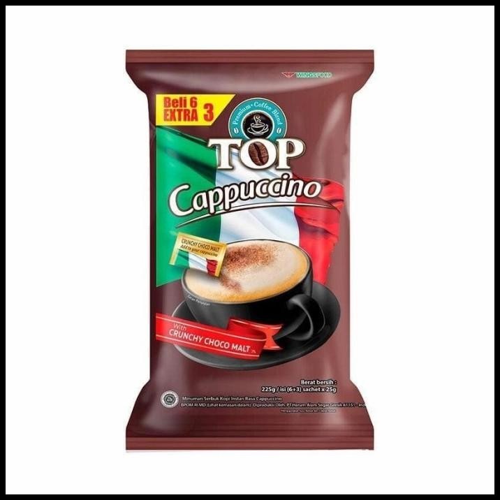 

HOT DEAL TOP CAPPUCCINO 6+3 SACHET 25G (KOPI/COFFEE) !!!