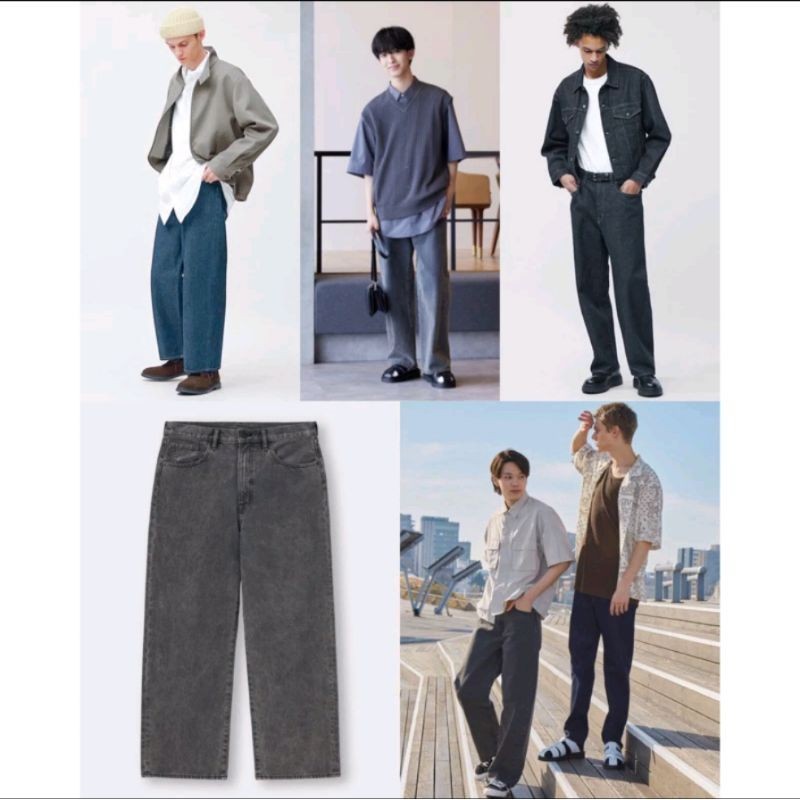 jeans uniqlo curve tuck pants by GU Uniqlo - celana denim pria - celana jeans cowok