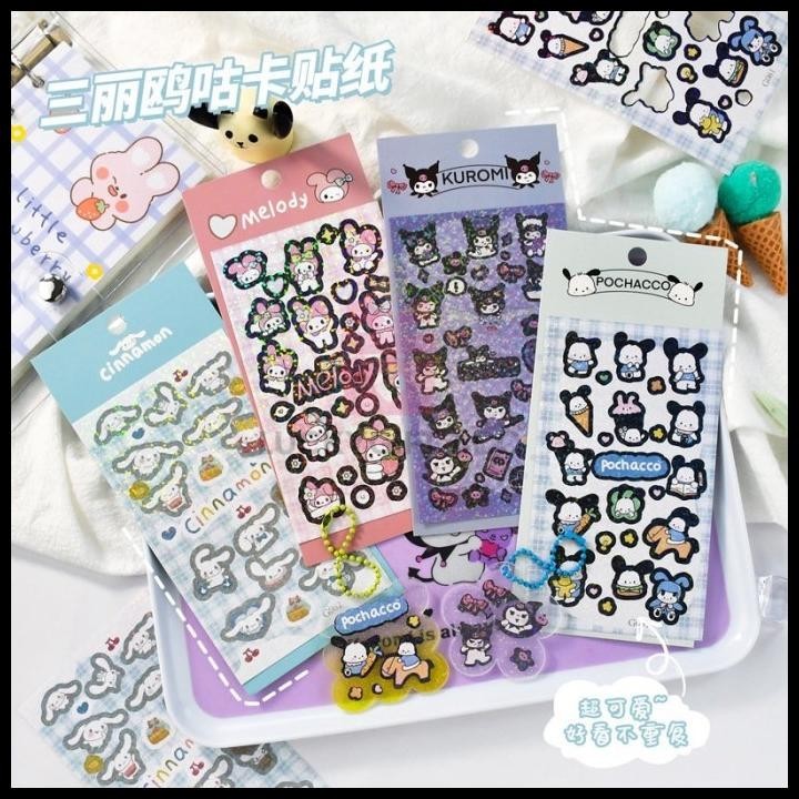 

DISKON STICKER CINAMOROLL STIKER GOLD GLITTER DECO CUTE STIKER MY MELODY !!!!!