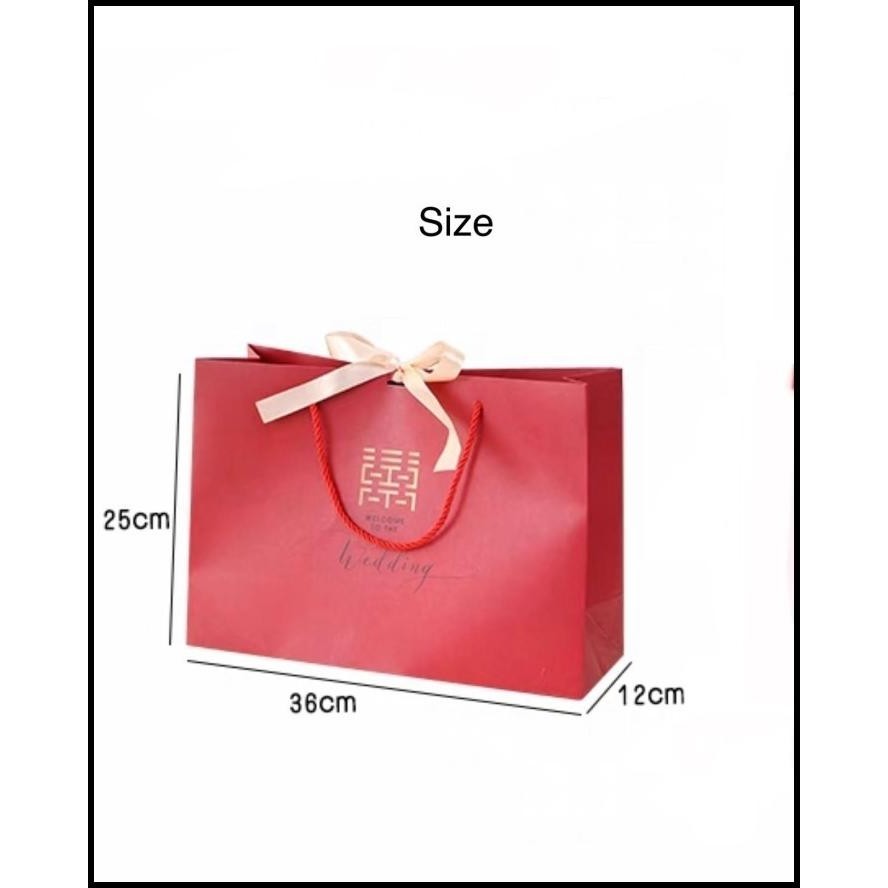 

BEST DEAL PAPER BAG MERAH PITA WEDDING TAS KADO HADIAH SOUVENIR SANGJIT !