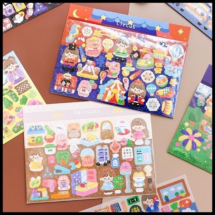 

DISKON ISI 2 LEMBAR GLITTER STICKER DAILY LIFE OF A GIRL STICKER ANAK CUTE !