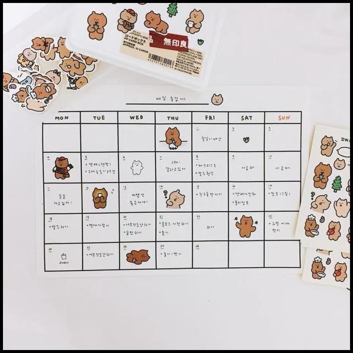 

DISKON KOREAN STICKER BEAR STIKER LUCU DIY BULLET JOURNAL !!!!!