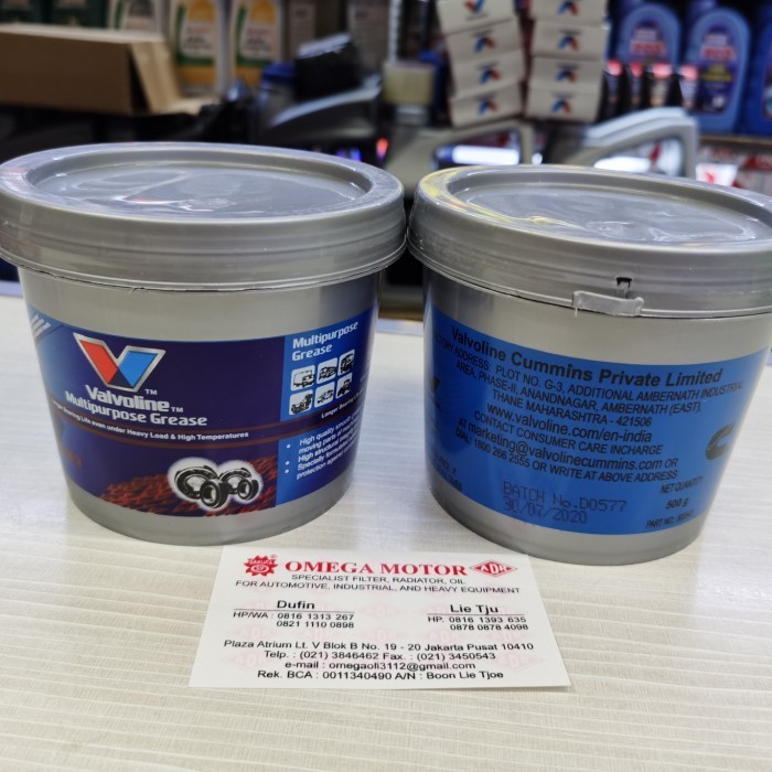 VALVOLINE MULTIPURPOSE GREASE 500G ORIGINAL ASLI 100%