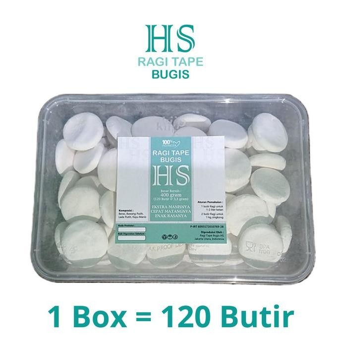 

Ragi Tape Bugis HS Premium Ketan Singkong Isi 120 Butir