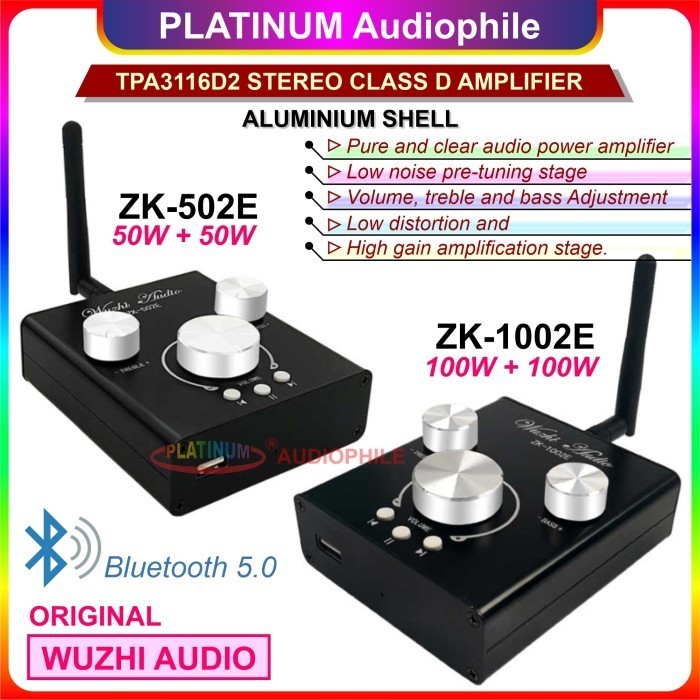 Tpa3116 Amplifier Class D Bluetooth 5.0 Tpa3116D2 Zk-502E Zk-1002E Original