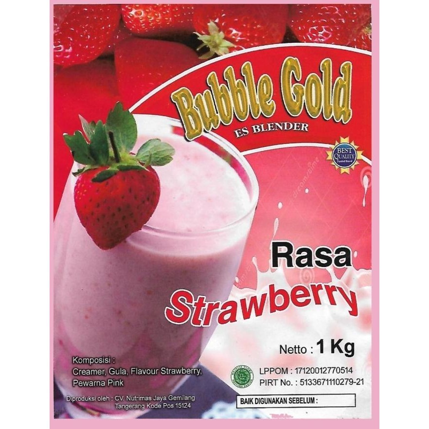 

BIG SALE BUBBLE GOLD STRAWBERRY | SERBUK MINUMAN RASA STROBERI !!!!!