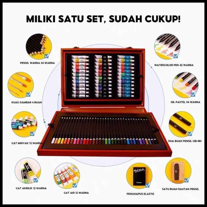 

TERMURAH KKV DRAWING SET GAMBAR PENSIL WARNA CAT AIR MINYAK KUAS LUKIS 174PCS !