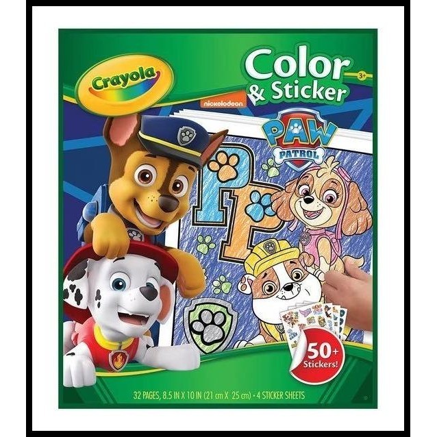

HOT DEAL SET GIFT BOX CRAYOLA PAW PATROL COLOR AND STICKER BOOK WITH 12 MARKERS !!