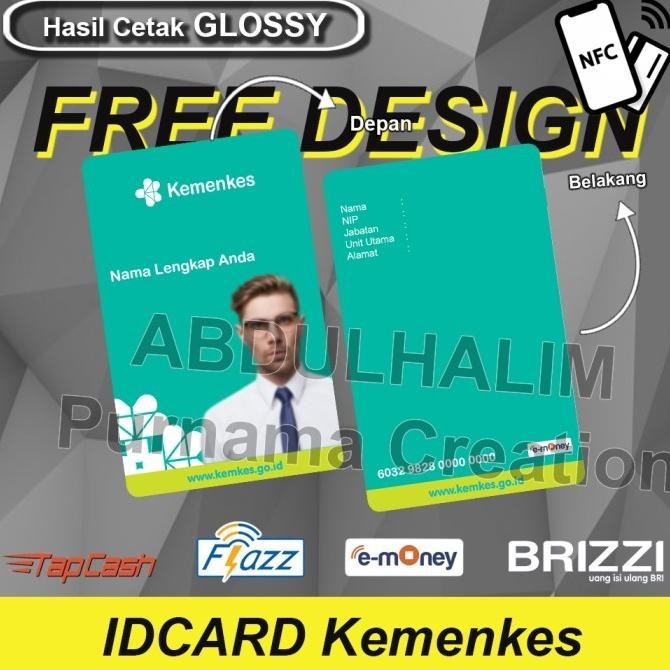 

Idcard Kemenkes Id Card Kementerian Kesehatan Cetak 2 Sisi Bisa Emoney Kualitas Premium