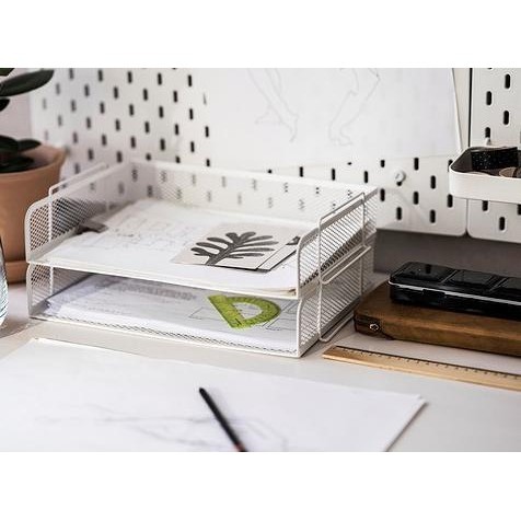 

Rak Dokumen Kertas 2 Susun Besi Letter Tray Paper Tray Organizer Premium Murah Baru