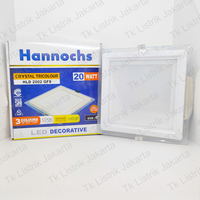 Lampu Downlight Hannochs HLD 2002 GFS TriColor 20W Kotak