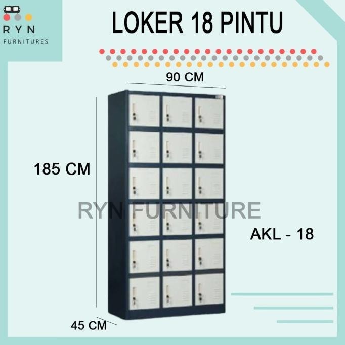 

Loker / Loker Besi / Loker Besi 18 Pintu Akl18 Premium Murah Baru