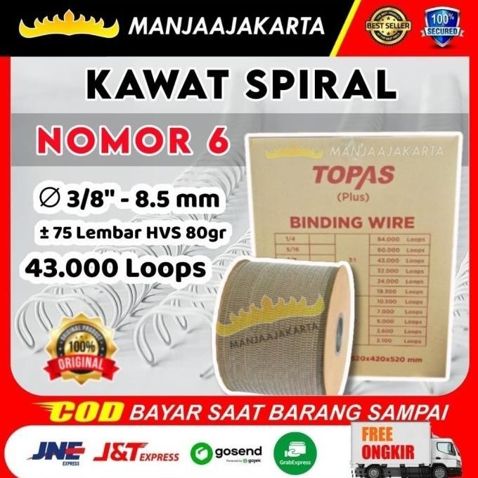 

Spiral Kalender Topas Plus Nomor 6 Putih Kawat Spiral 3/8 Putih Jilid Kualitas Premium