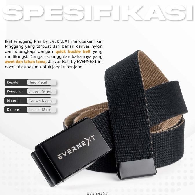 Ikat Pinggang Nylon Canvas Sabuk 2 Sisi Berkualitas Gesper Pria Distro Livedia