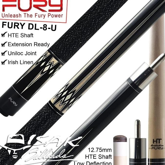 PROMO FURY DL-8 MAPLE POOL CUE - 13 MM - BILLIARD STICK STIK BILIAR