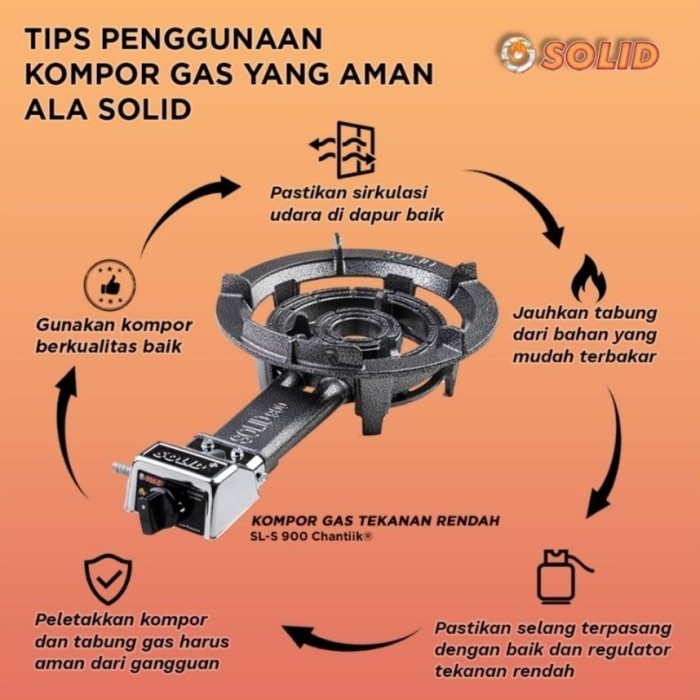 Kompor Gas Cor / Besi / Industri Tekanan Rendah Solid S 900 Chantikk