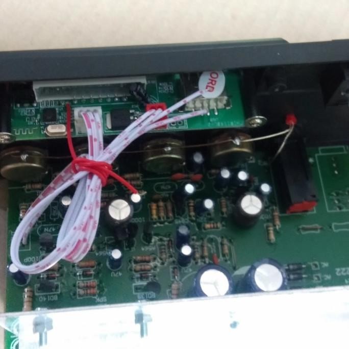 rangkaian modul power ampli speaker aktif mono plus USB blototh