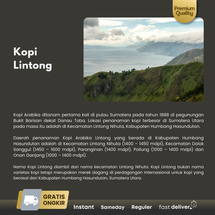 

Northsider Kopi Arabika Lintong Blue Batak Semiwashed Coffee 1Kg