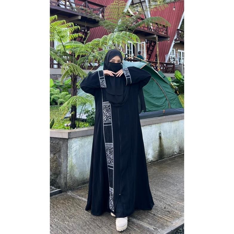 Gamis Abaya Remaja Reina Khas Saudi Motif Kaliafi Arab Temboro Farasya Hitam Cantik Mesir Dubai Kali